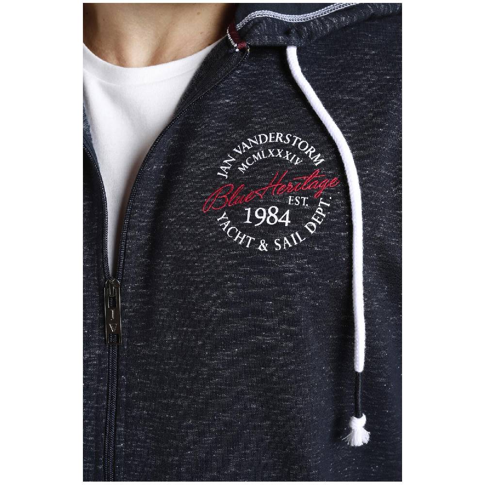 Jan Vanderstorm Sweatjacke JOKORA Dunkelblau Melange