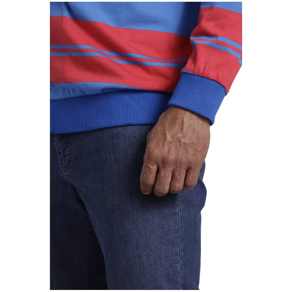 Jan Vanderstorm Sweatjacke WISHART Rot Blau Gestreift