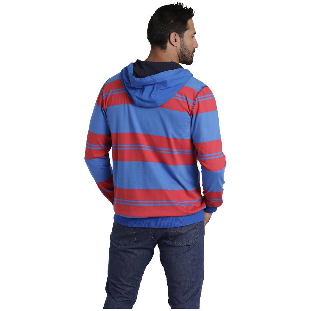 Jan Vanderstorm Sweatjacke WISHART Rot Blau Gestreift