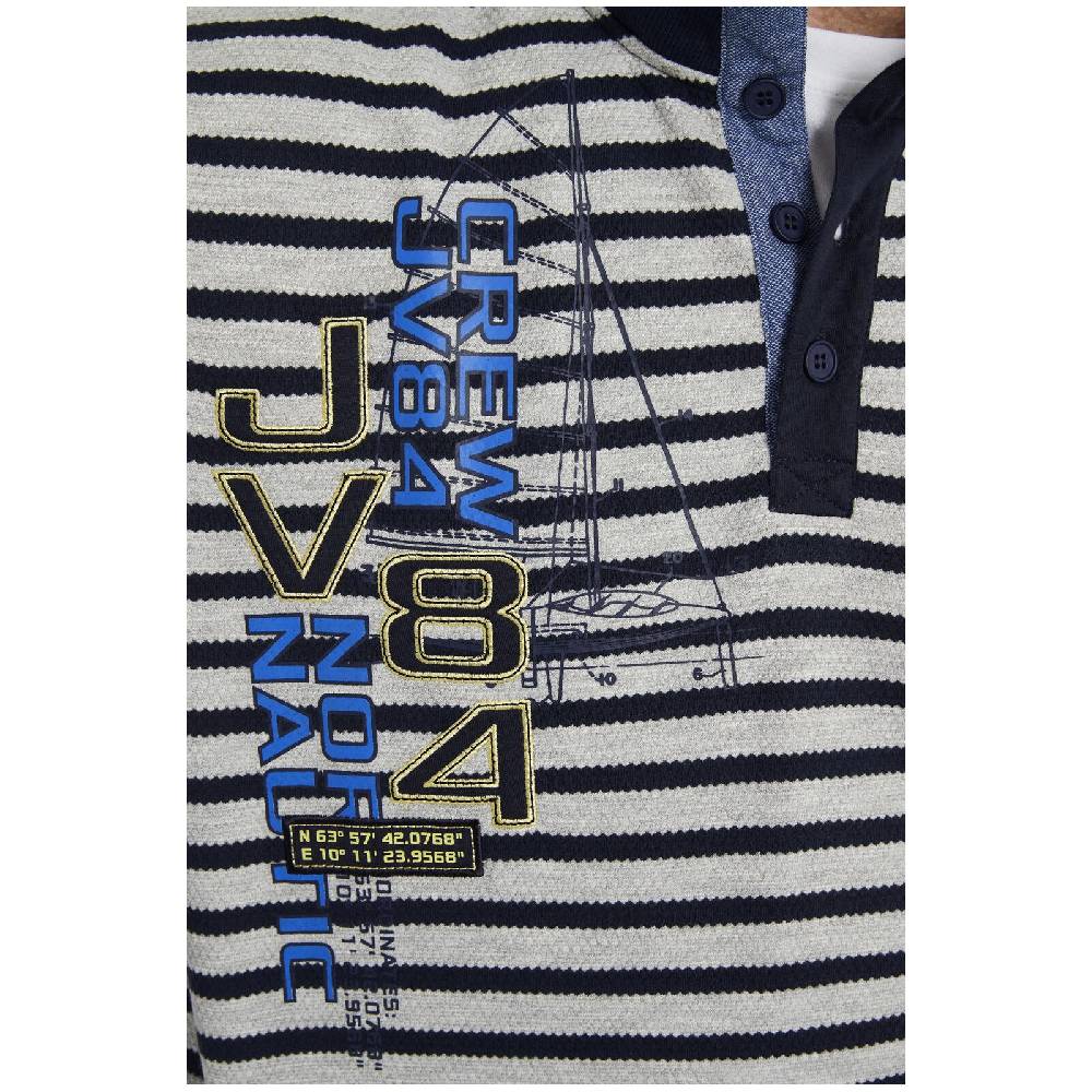 Jan Vanderstorm Sweatshirt FARTEIN Dunkelblau Gestreift