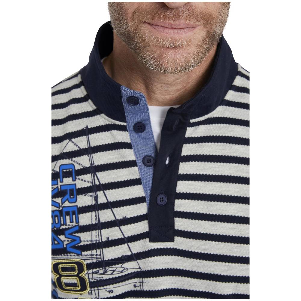 Jan Vanderstorm Sweatshirt FARTEIN Dunkelblau Gestreift