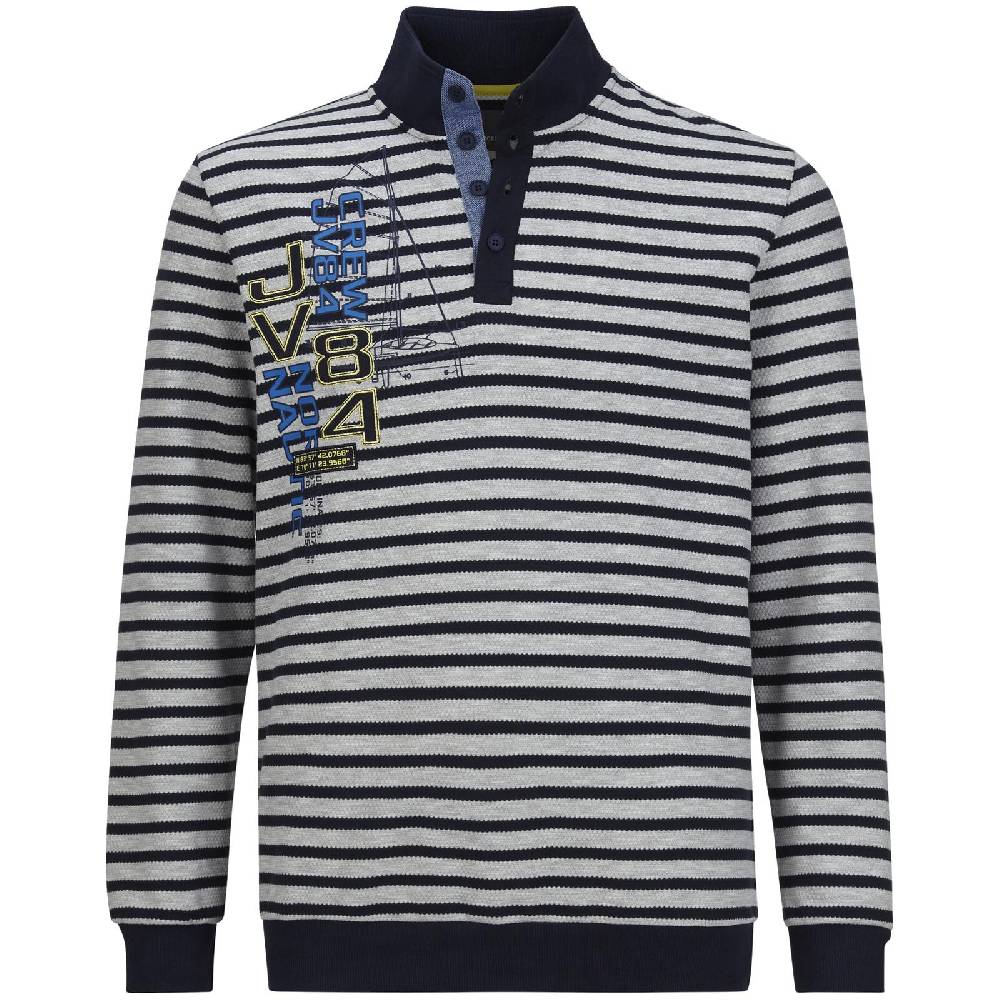 Jan Vanderstorm Sweatshirt FARTEIN dunkelblau gestreift