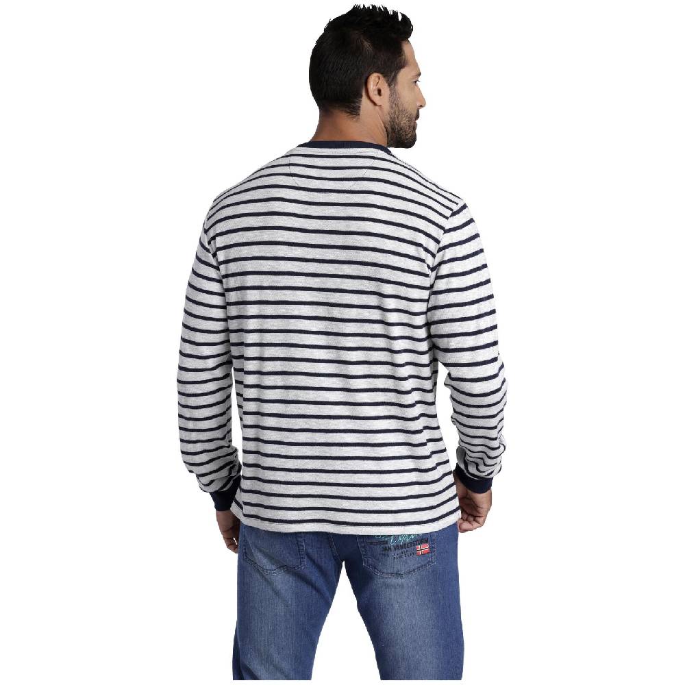 Jan Vanderstorm Sweatshirt ODALFRIED Grau Gestreift