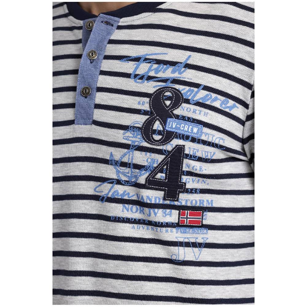 Jan Vanderstorm Sweatshirt ODALFRIED Grau Gestreift