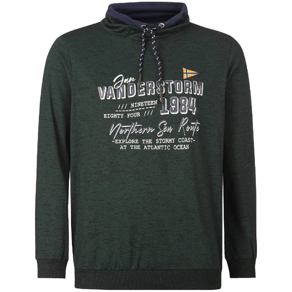 Jan Vanderstorm Sweatshirt SVERRE dunkelgrün melange