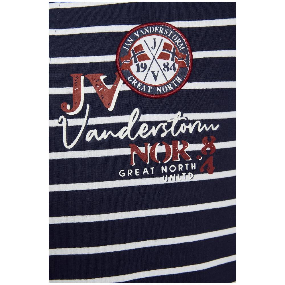 Jan Vanderstorm T-Shirt ARBOGAST Dunkelblau Gestreift
