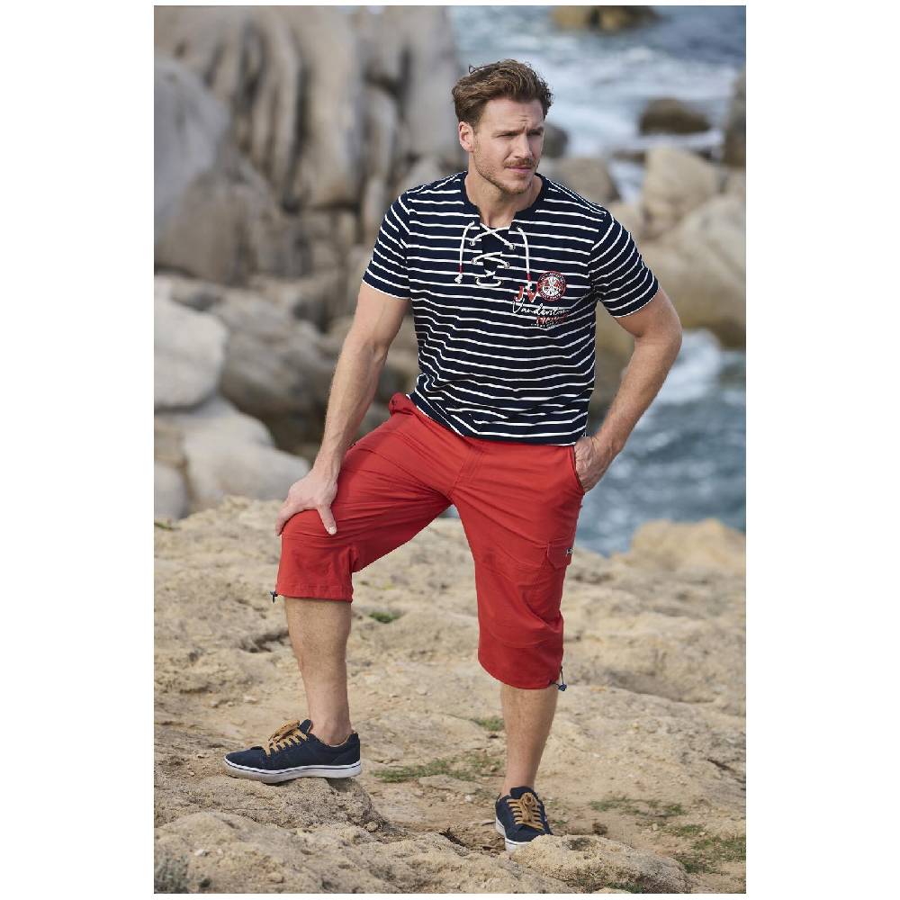 Jan Vanderstorm T-Shirt ARBOGAST Dunkelblau Gestreift