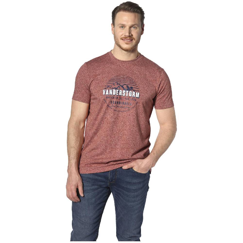 Jan Vanderstorm T-Shirt FINNMARVIN Dunkelrot Melange