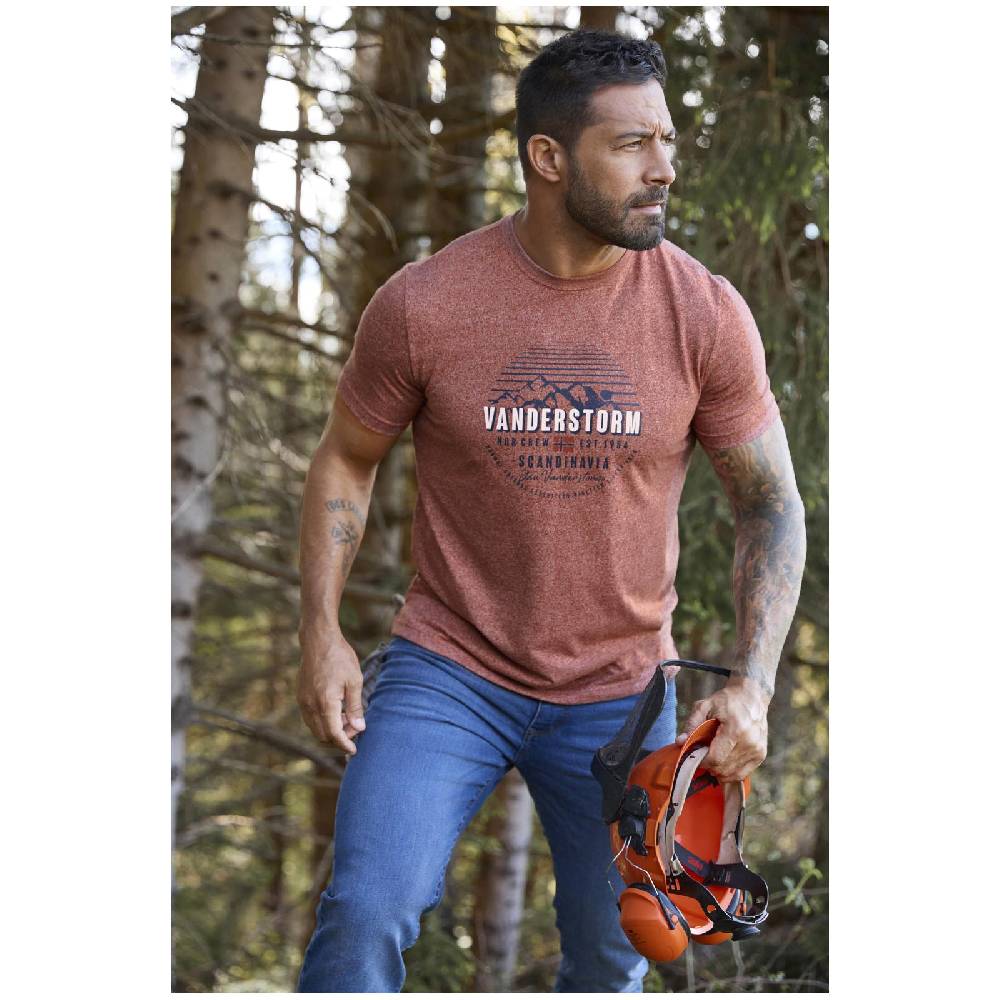 Jan Vanderstorm T-Shirt FINNMARVIN Dunkelrot Melange