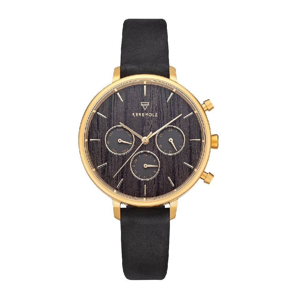 2. Chance - Kerbholz Damenuhr Walnuss (dunkel)
