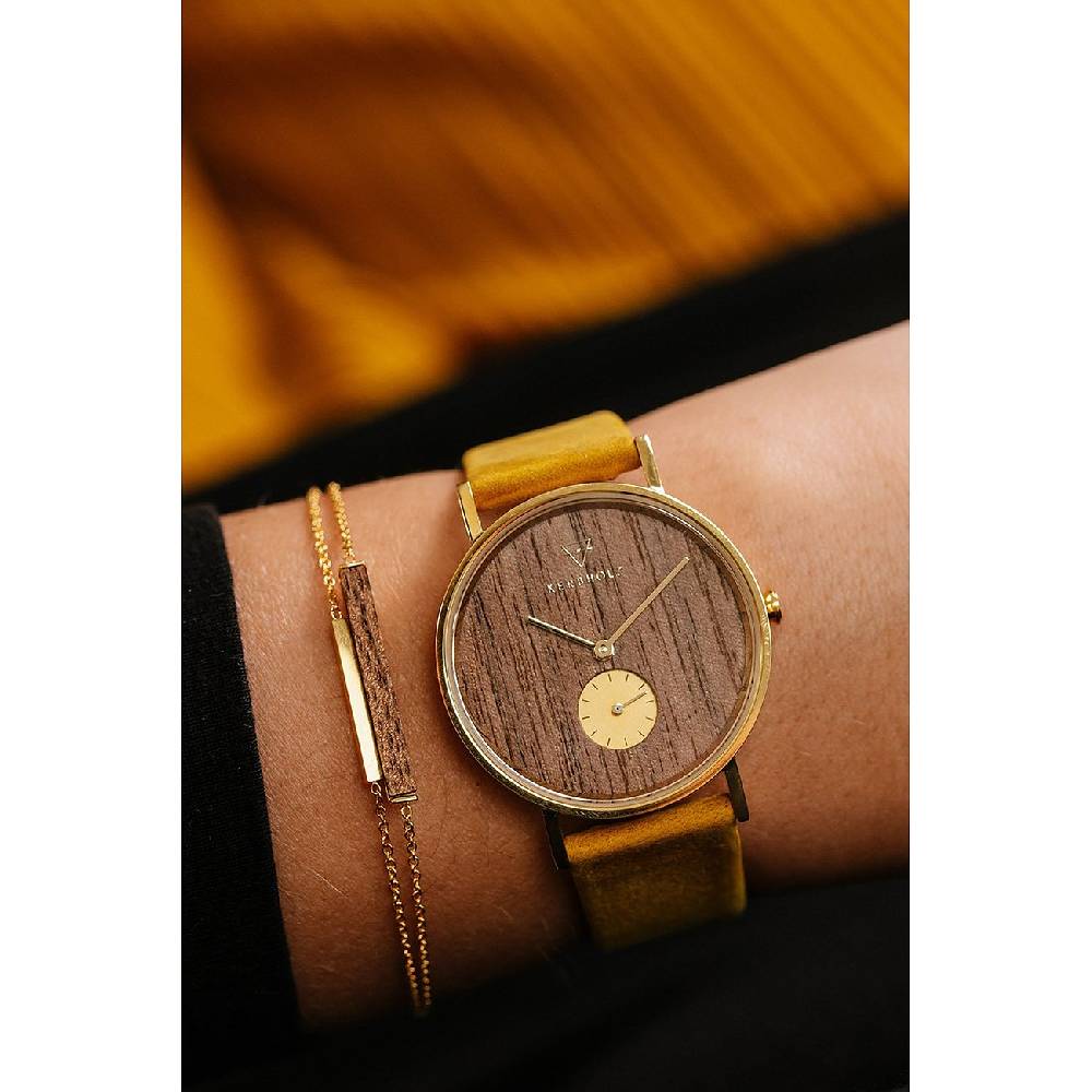 2. Chance - Kerbholz Unisexuhr Walnuss