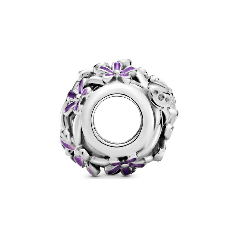 Pandora Charm Moments Offen Gearbeitetes, Lilafarbenes Gänseblümchen 798772C02