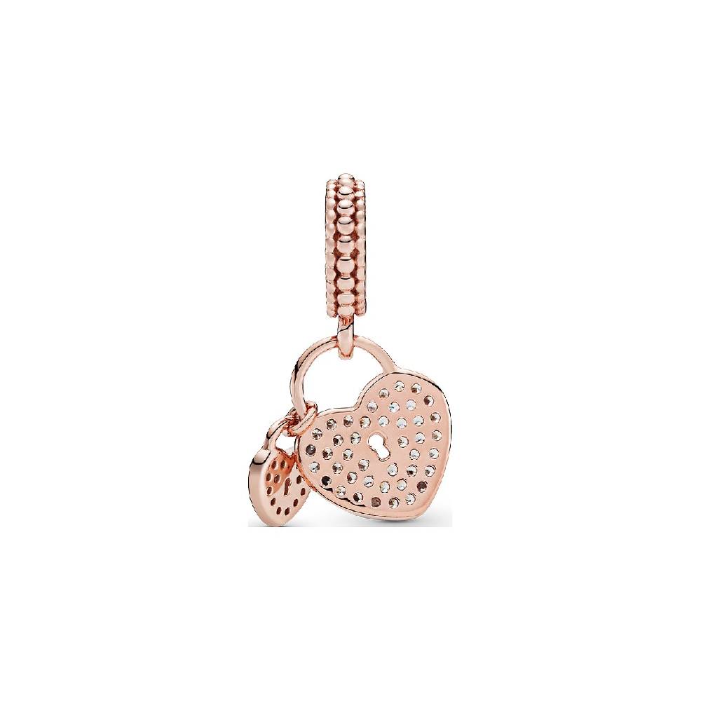 Pandora Charm Moments Pavé-Herzschlösser 781807CZ