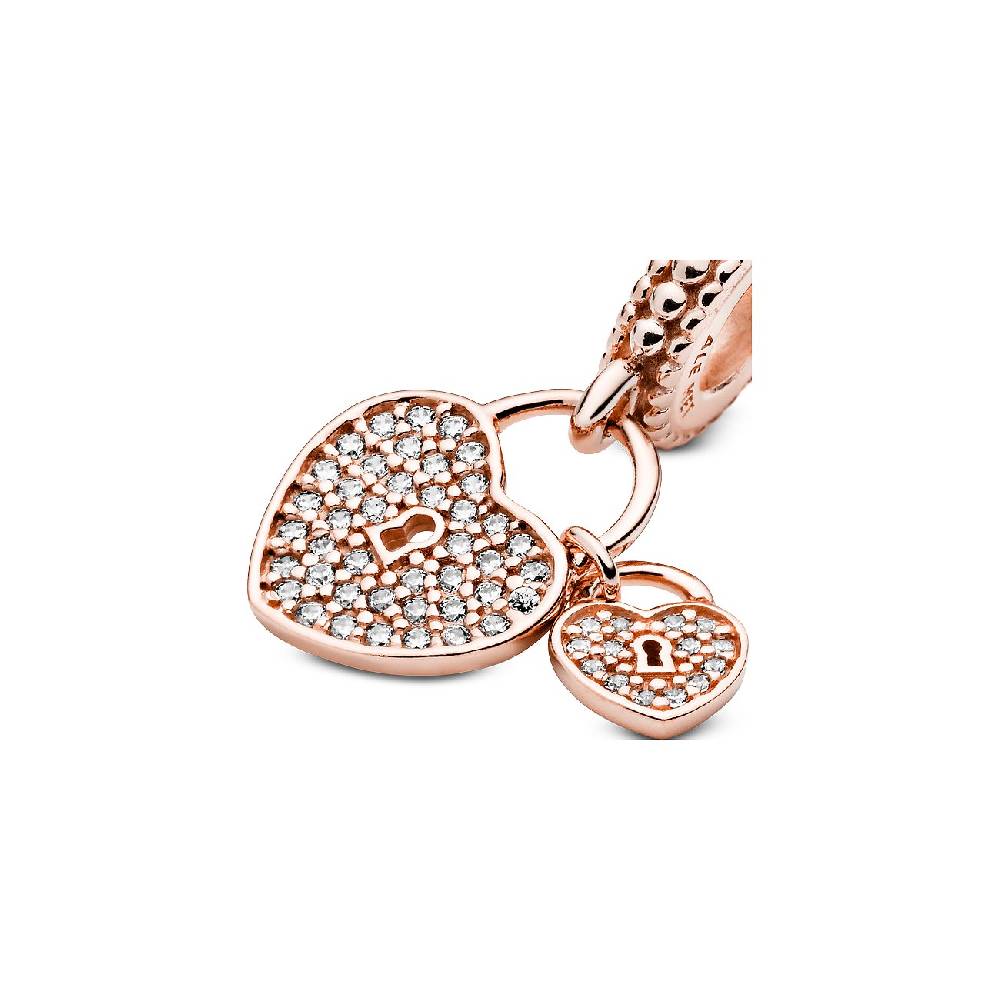 Pandora Charm Moments Pavé-Herzschlösser 781807CZ