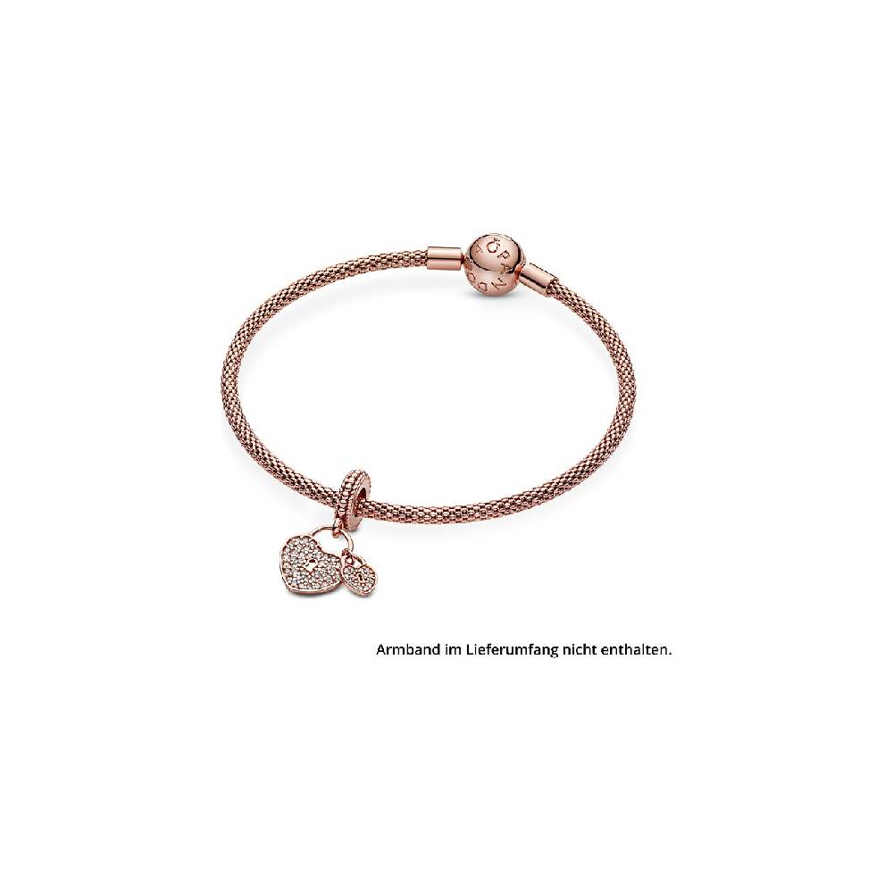 Pandora Charm Moments Pavé-Herzschlösser 781807CZ