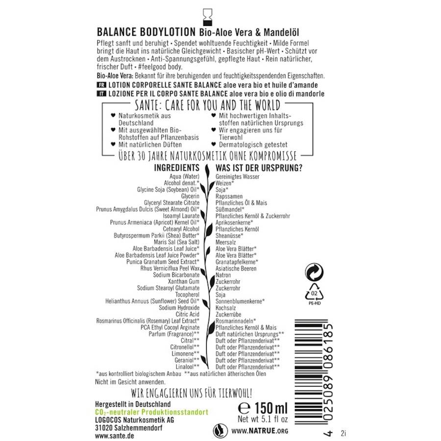 Sante-Naturkosmetik Lotionen
