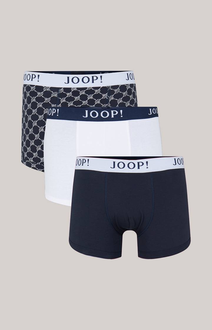 Joop 3er-Pack Fine Cotton Stretch Boxer in Dunkelblau/Weiß