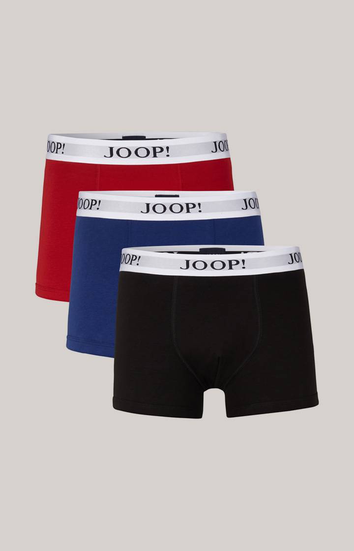 Joop 3er-Pack Fine Cotton Stretch Boxer in Schwarz/Rot/Blau