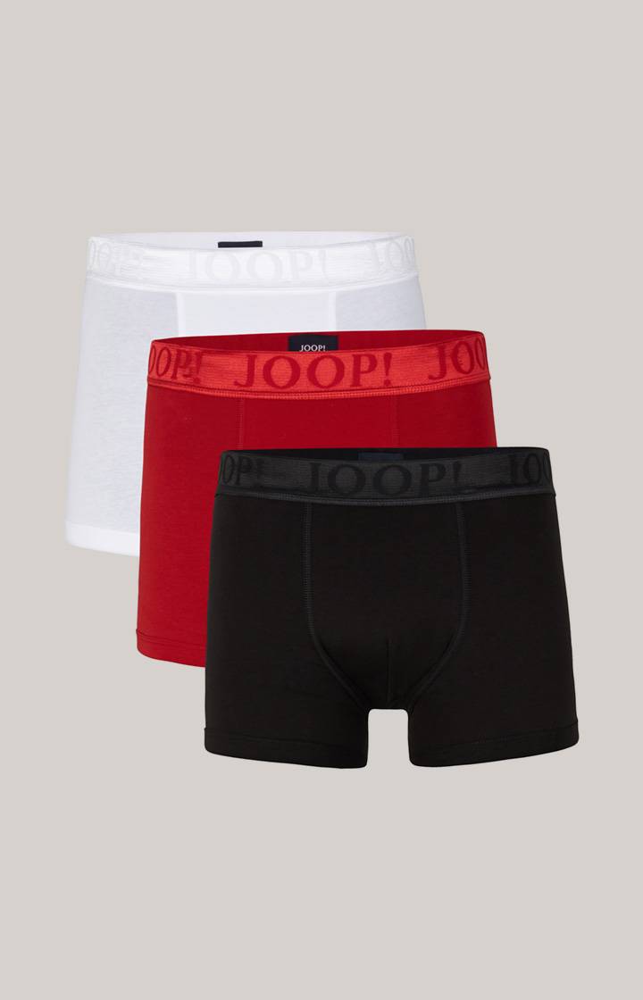 Joop 3er-Pack Fine Cotton Stretch Boxer in Schwarz/Rot/Weiß