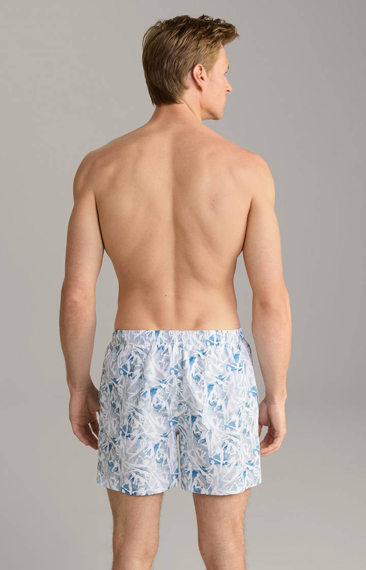 Joop Badeshorts Nissi Beach In Weiß/Blau Gemustert