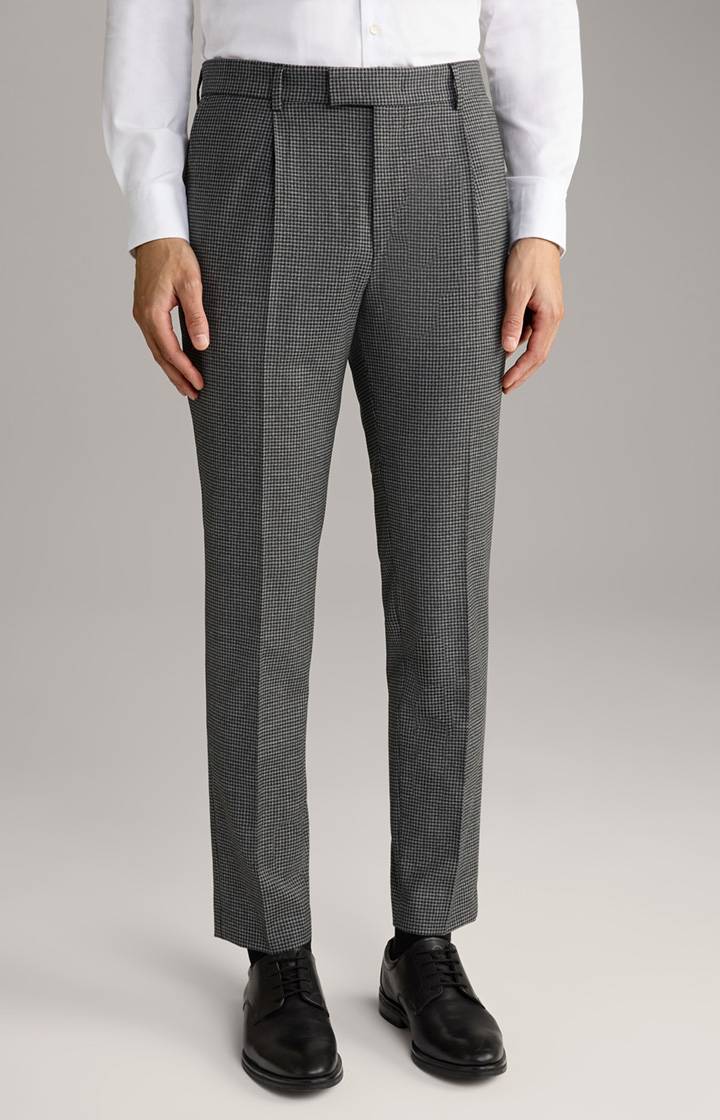 Joop Baukasten-Bundfaltenhose Bennett in Grau kariert
