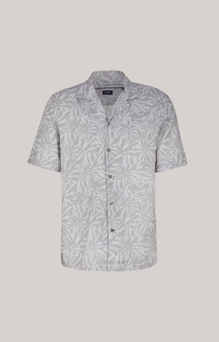 Joop Baumwoll-Leinen-Hemd Kawai In Hellgrau Gemustert