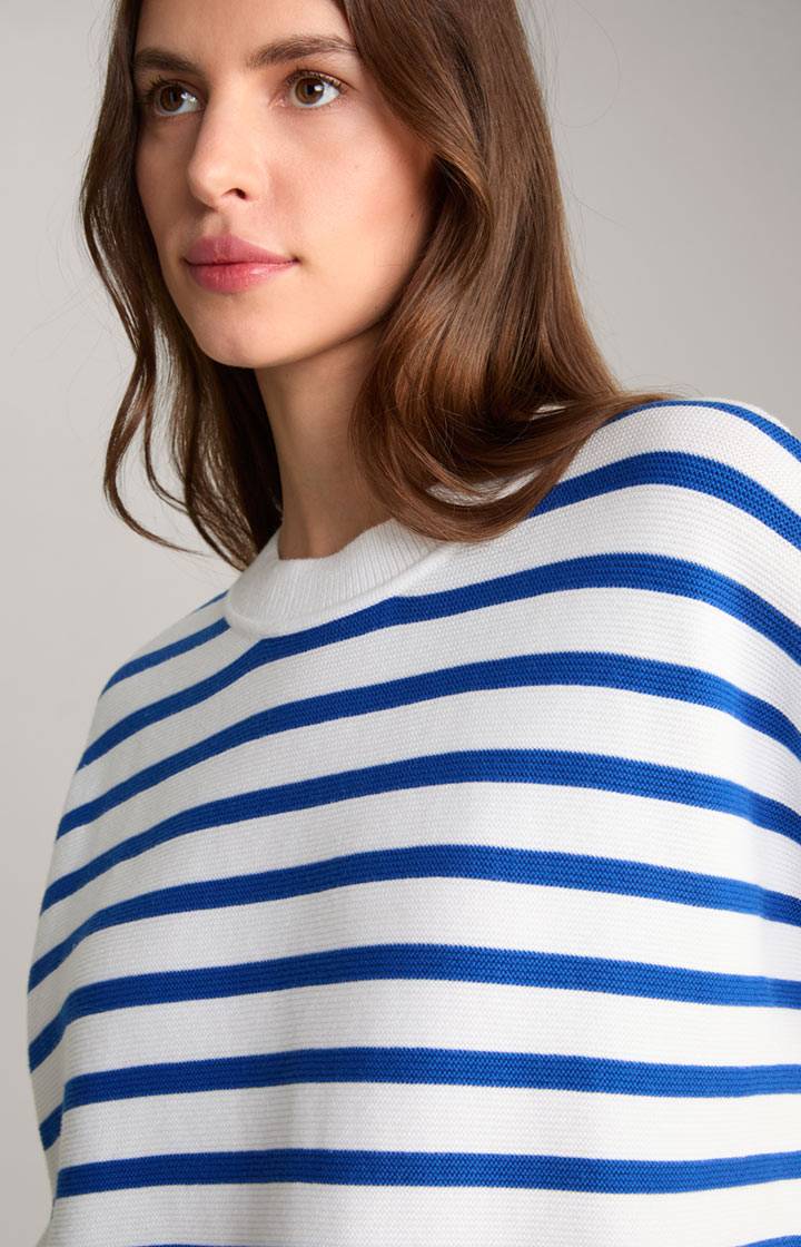 Joop Baumwoll-Strickpullover In Blau/Weiß Gestreift