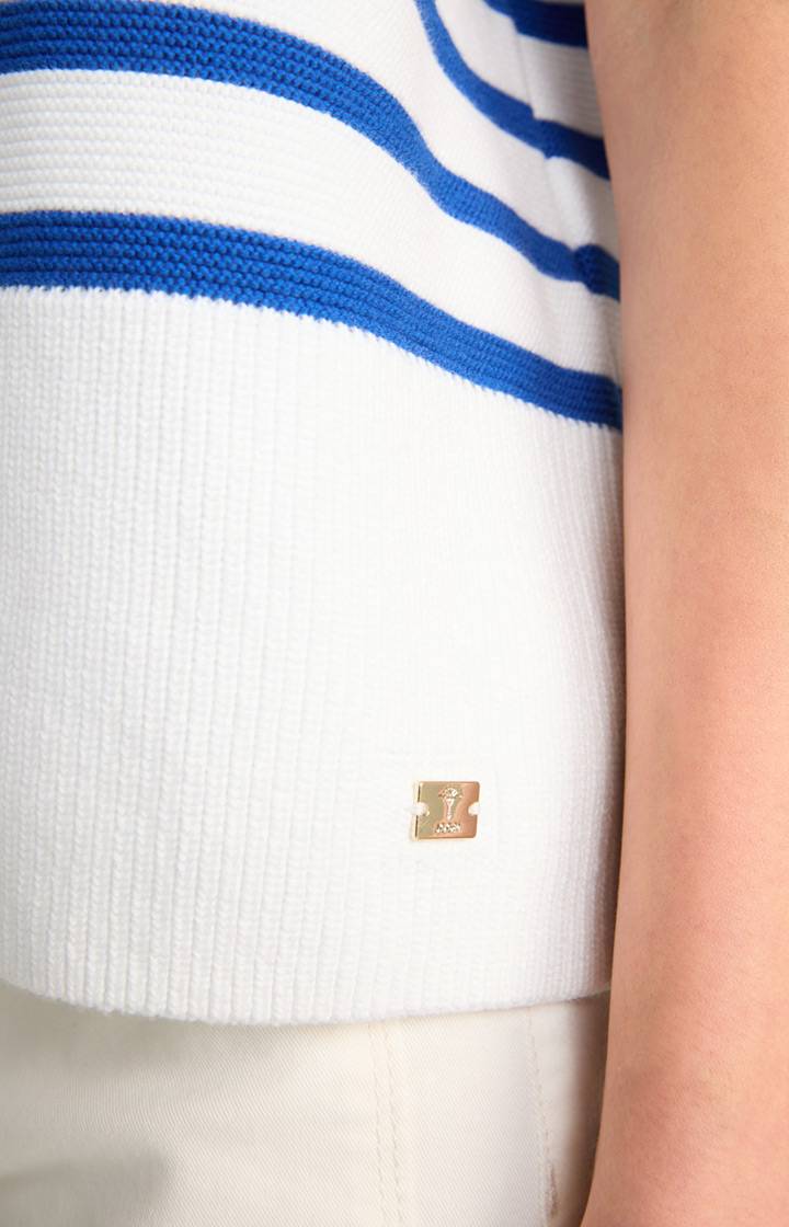 Joop Baumwoll-Strickpullover In Blau/Weiß Gestreift