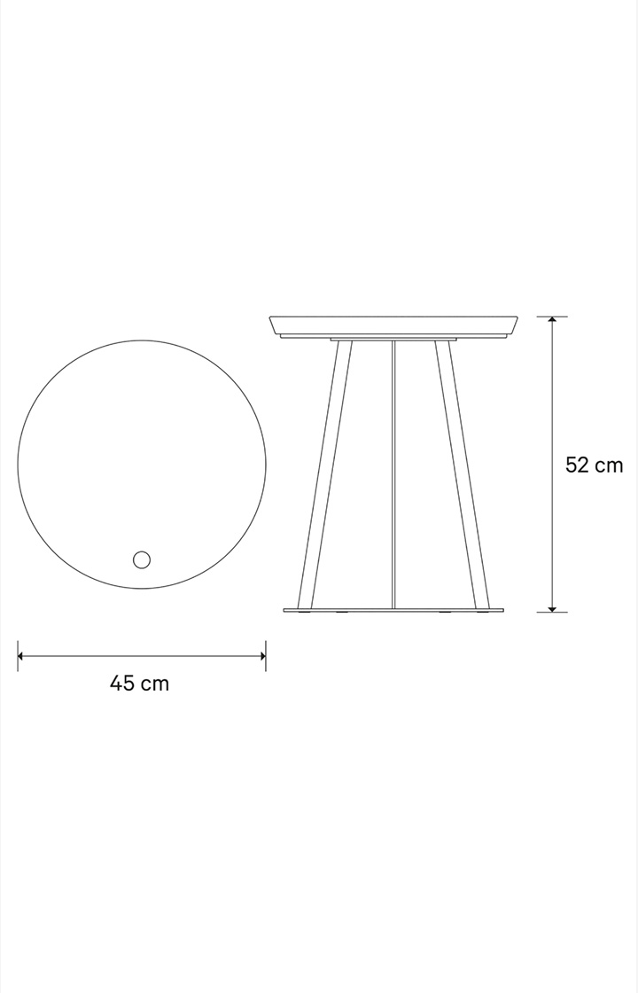 Joop Beistelltisch JOOP! ROUND Mit Raucheichenplatte, 45 X 52 Cm In Anthrazit