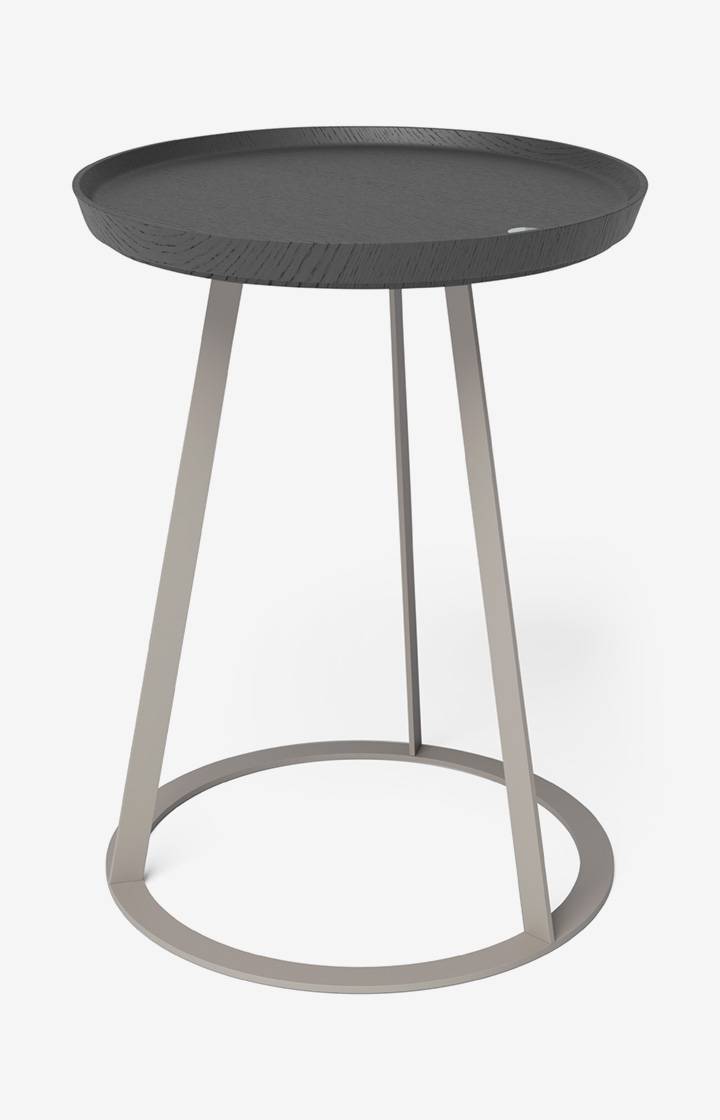 Joop Beistelltisch JOOP! ROUND mit Raucheichenplatte, 45 x 52 cm in Taupe/Anthrazit
