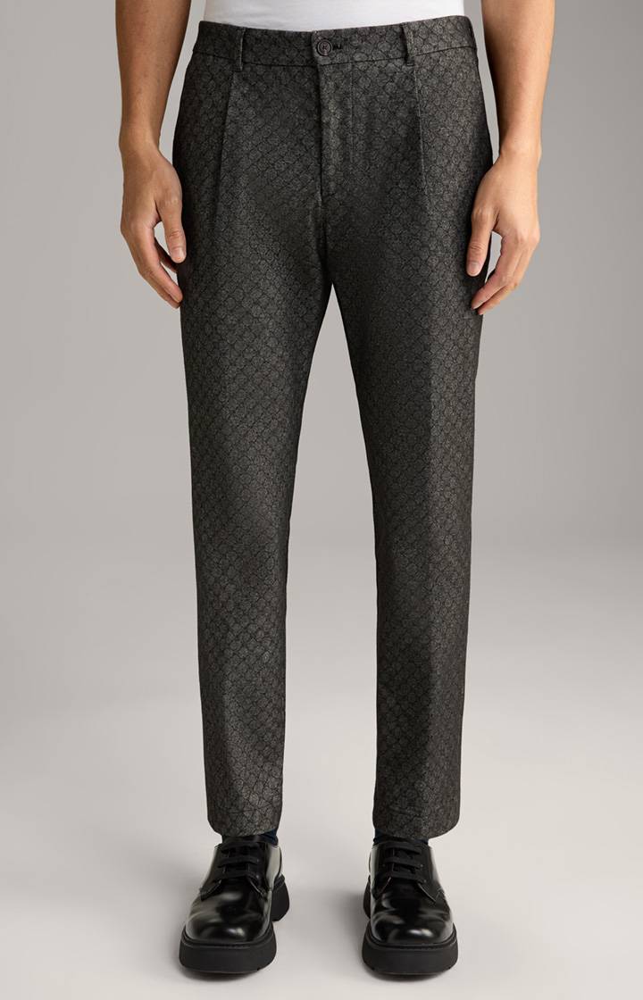 Joop Cornflower Bundfaltenhose Lester in Anthrazit gemustert