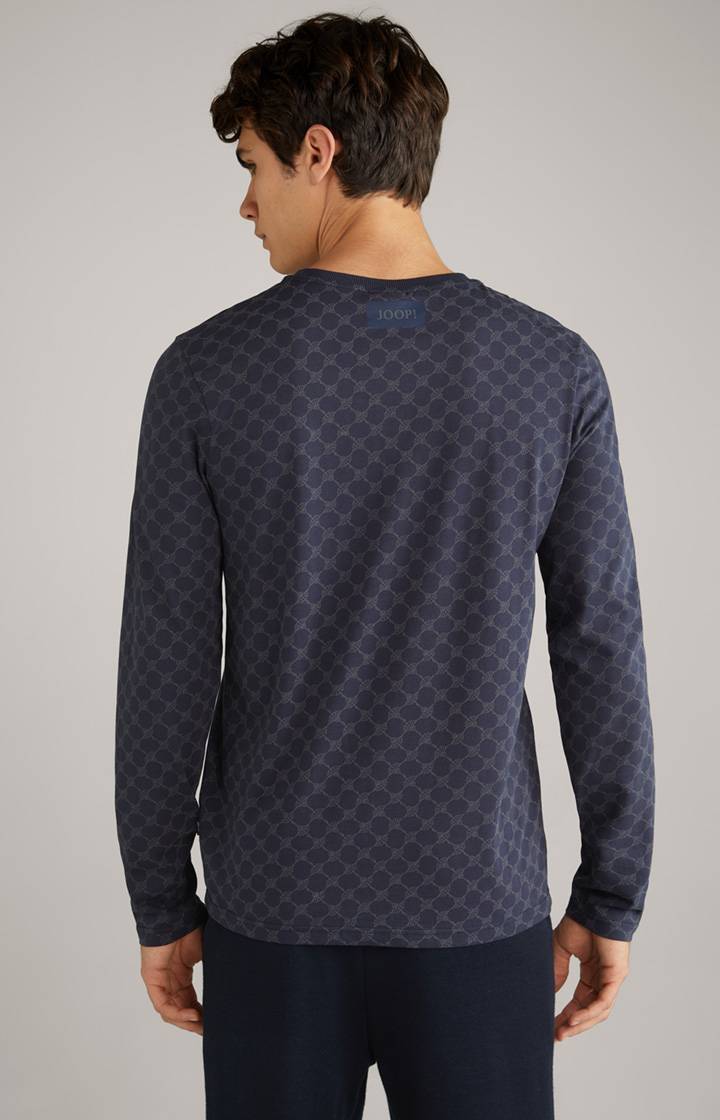 Joop Cornflower Loungewear Longsleeve In Navy Gemustert