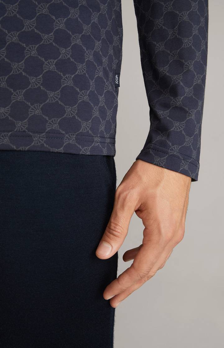 Joop Cornflower Loungewear Longsleeve In Navy Gemustert
