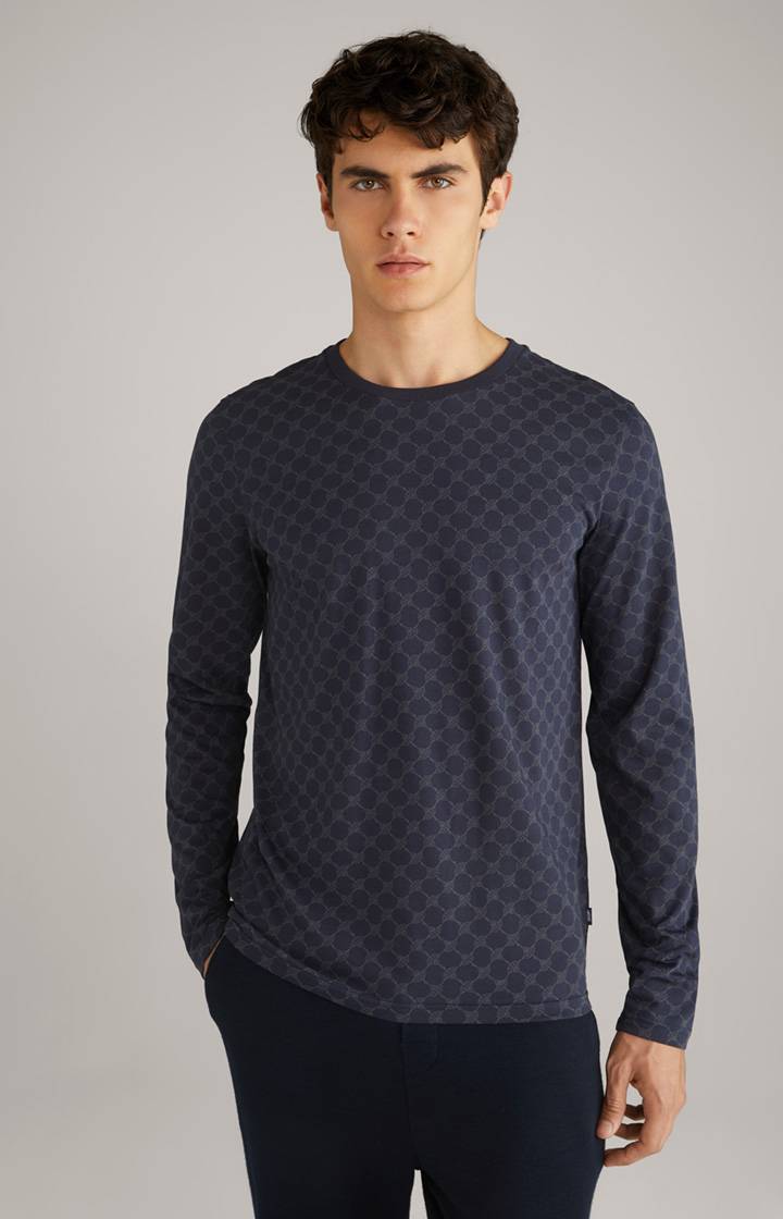 Joop Cornflower Loungewear Longsleeve in Navy gemustert