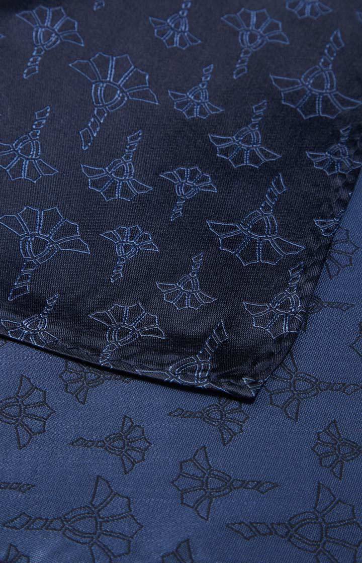 Joop Cornflower Seiden-Einstecktuch In Dunkelblau Gemustert