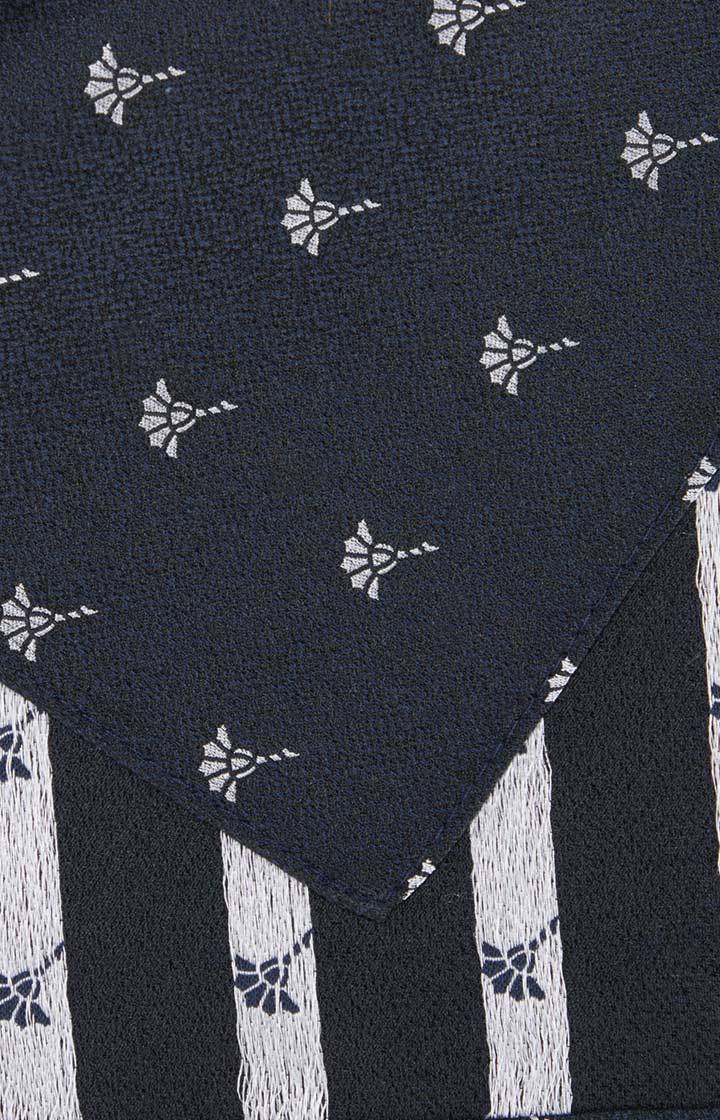 Joop Cornflower Seiden-Einstecktuch In Navy Gemustert