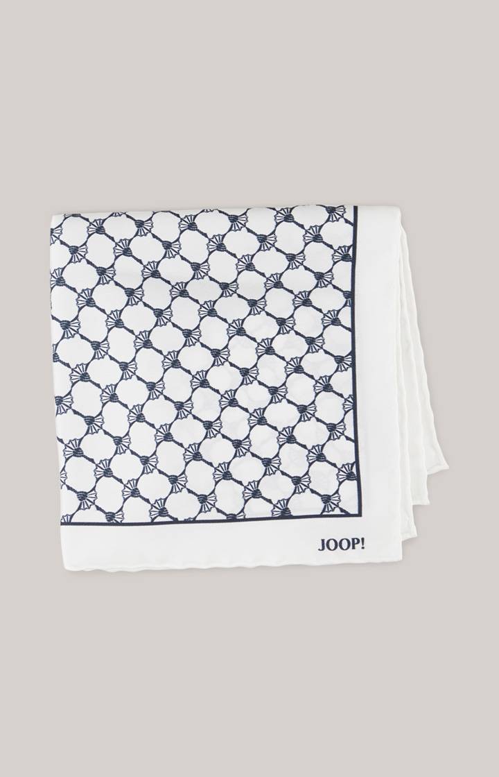 Joop Cornflower Seiden-Einstecktuch in Offwhite/Dunkelblau