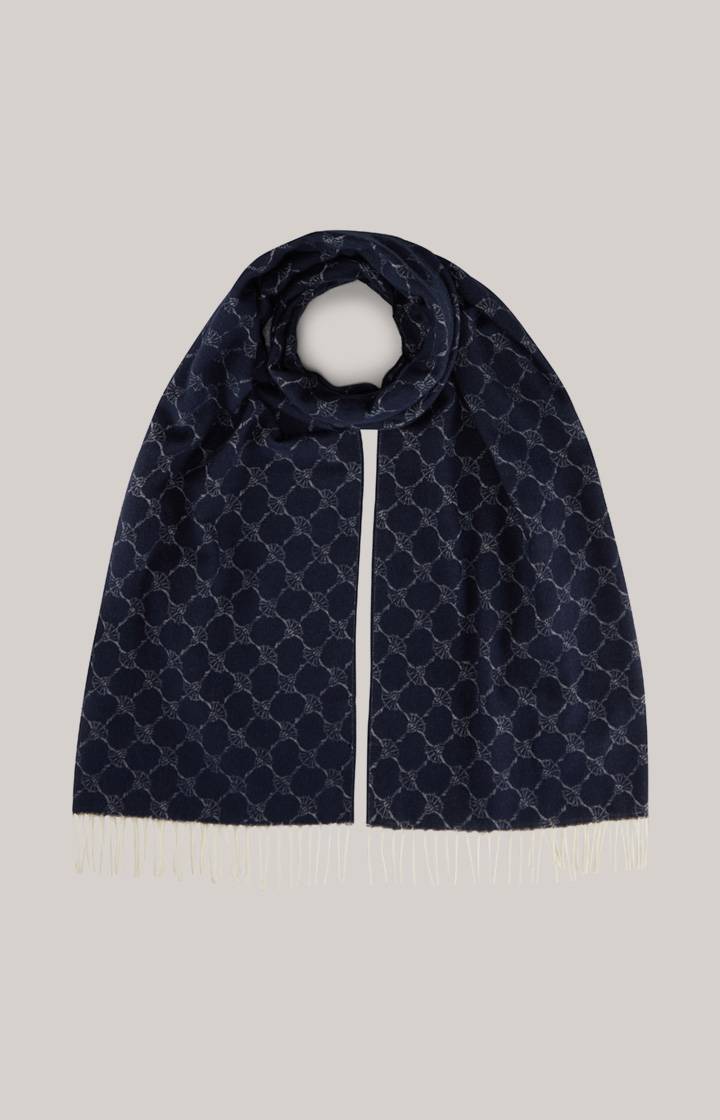 Joop Cornflower-Strick-Schal Fabio in Dunkelblau gemustert