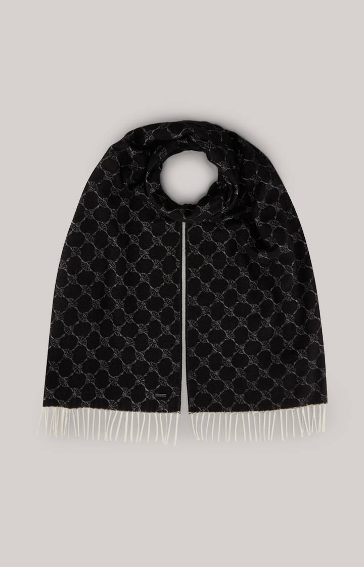 Joop Cornflower-Strick-Schal Fabio in Schwarz gemustert