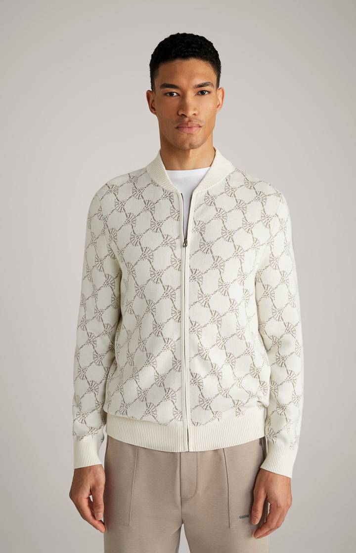 Joop Cornflower-Strickjacke Raveno in Weiß gemustert