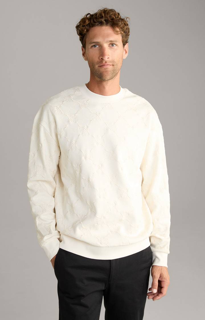 Joop Cornflower-Sweatshirt Cortez in Creme gemustert