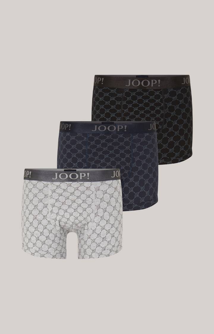 Joop 3-er Pack Boxer in Schwarz/Blau/Grau