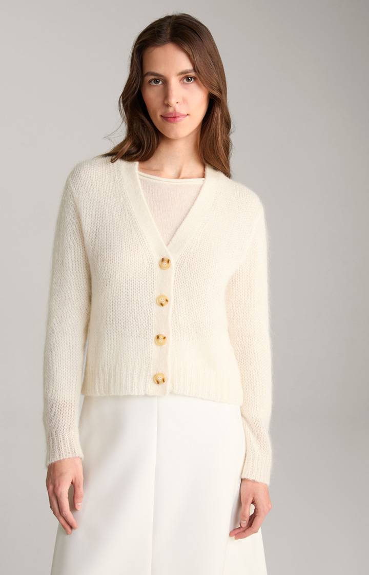 Joop Alpaka-Mix-Cardigan in Creme