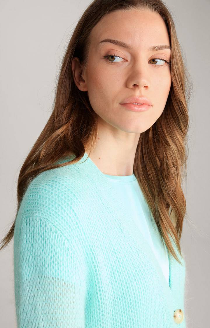 Joop Alpaka-Mix-Cardigan In Türkis