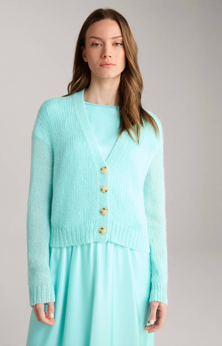 Joop Alpaka-Mix-Cardigan in Türkis