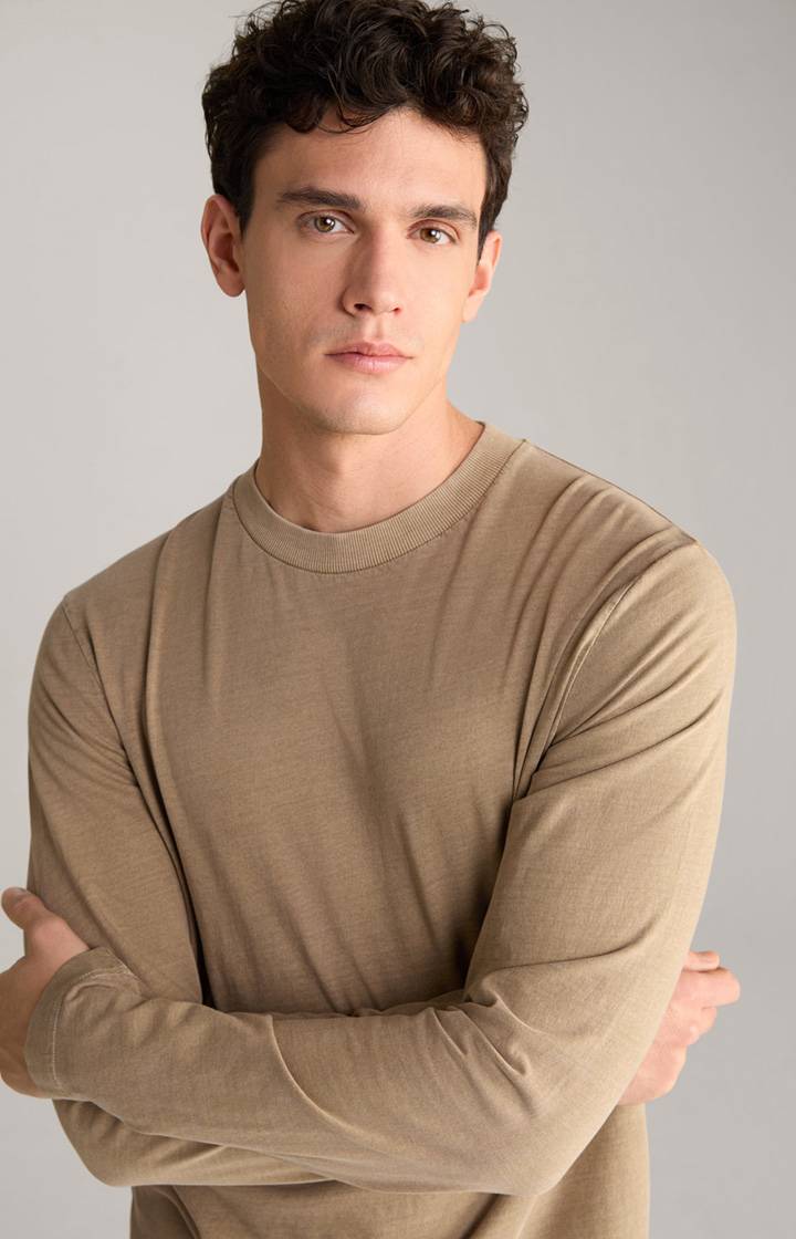 Joop Baumwoll-Langarmshirt Carlito In Hellbraun