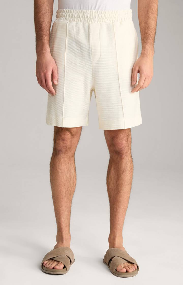 Joop Baumwoll-Shorts Damiano in Creme strukturiert
