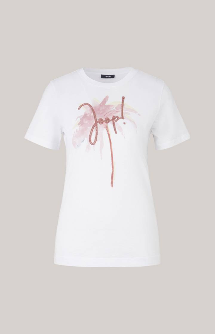Joop Baumwoll-T-Shirt In Weiß/Altrosa