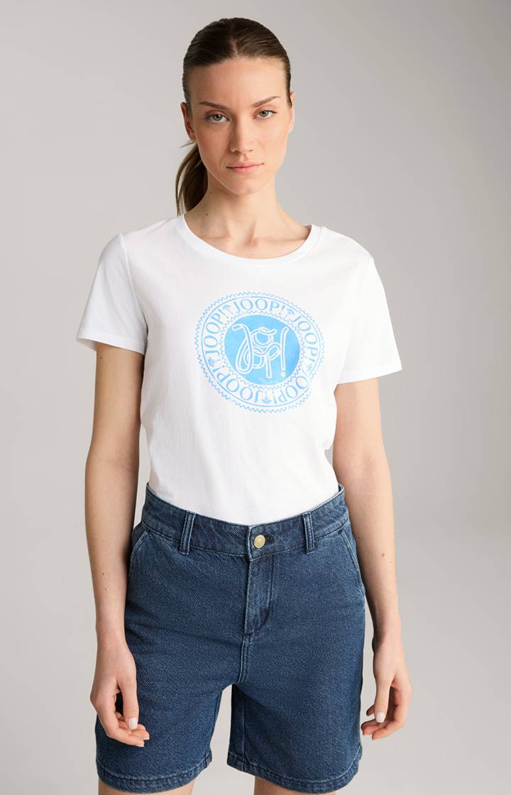 Joop Baumwoll-T-Shirt in Weiß/Blau