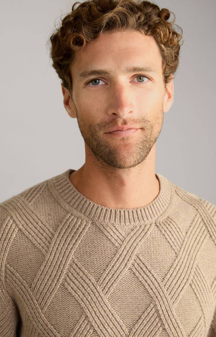 Joop Cashmere-Mix-Pullover Diamondo In Hellbraun